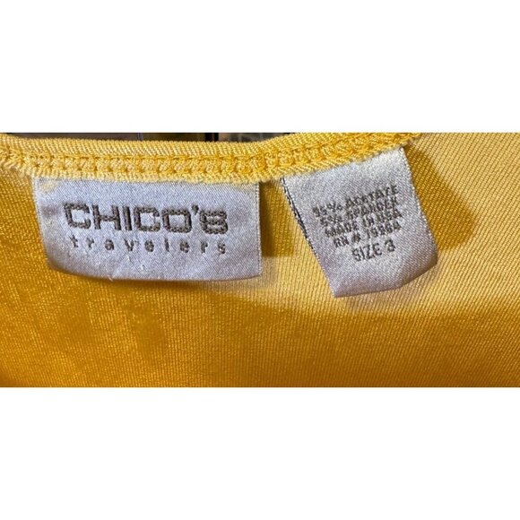 Chico's Travelers Light Yellow Scoop Neck Sleeveless Tank Top Sz XL - Picture 4 of 6